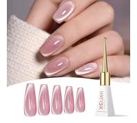 Cat Eye - Esmalte de uñas de gel UV magnético para uñas, esmalte de uñas de gel de ojo de gato, duradero, holográfico, UV o LED, esmalte de uñas (rosa, 1 unidad)