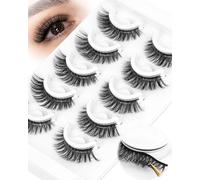 Cat Eye PestañAs Pelo A Pelo Natural Preglued Extensiones PestañAs Adhesive Eyelashes Wispy Press On Lashes Stick On Eyelashes Natural Look No Glue Needed DIY at Home by Obeyalash (U-705)
