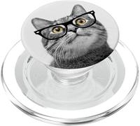 Cat Eyes Green Kitty Sunglasses White Cute Cat Sunglasses PopSockets PopGrip para MagSafe