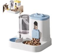 Cat Feeder and Water Dispenser, 2L Cat Feeder and Water Dispenser, 2 in 1 Automatic Cat Food and Water Bowl Set, Large Capacity Self Feeding Station, for Dog Puppy Kitten (Blue)