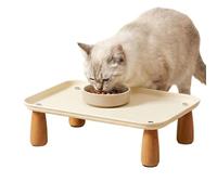 Cat Feeder Stand - Elevated Bowl Station, Stable Wooden Legs, Anti Slip | Cat Feeding Stand Raised for Small Medium Large Breeds Kitten Animals Living Room Balcony Yard