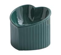 Cat Feeding Bowls, Inclined Elevated Heart Shape Slanted Pet Food Dish, Shallow Porcelain Feeder for Small to Medium Cats, Ergonomic Design Reduces Neck Strain and Enhances Eating Comfort 14x12cm