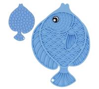 Cat Feeding Mat - Cat Food Mat | Cat Bowl Mat | Pet Feeding Mat For Slow Feeding Fish-Shaped Soft Cat Feeding Pad Slow Feeding Puppy Enrichment Toys with Suction Cup For Interactive Play