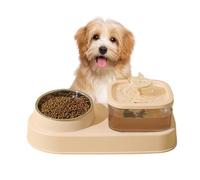 Cat Feeding Station, Cat Water Bowl, 12.4x4.33x5.91 inches Dry Wet Separation Pet Fountain, Compact Set Households, Pets Feeder Organizer for Cats and Kitten Care