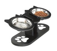 Cat Feeding Station - Raised Cat Food Water Bowl | Food and Water Bowl For Dogs | Pet Waterer | Adjustable Indoor Multi-Pet Households Puppy Kitten Senior Daily Watering Drinking Home Travel