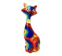 Cat Figurine Statue, Colorful Modern Transfer Printing Ornaments For Pet Lovers, Resin Animal Cat Sculpture Home Decor, Home Table Centerpeice Decor, Adults Collectors Teens Family Friends