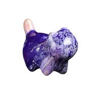 Cat Figurines, Wooden Carved Cat Statue, Handcrafted Small Decorative Art Piece, 1.89x1.42x0.91 Inches Floating Painted Collectible for Shelf, Bookcase, Bedside, Dining Table, Collector Display Use