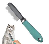 Cat Flea Comb, Professional Grooming Brush, Stainless Steel Pet Comb, Tooth Design, Multifunctional Detangling Tool, Daily Care for Cats & Puppies, 10,59 x 3,15 x 1,18 pulgadas, Green