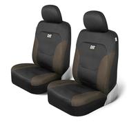 Cat® Flexfit™ - Fundas de asiento de automóvil para automóviles, camiones y SUV (juego de 2), fundas de asiento de automóvil negras para asientos delanteros, protectores de asiento de camión con borde