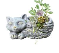 Cat Flower Pot - 20x8cm Cat-Themed Flower Pot Garden | Colorful Sleeping Cats Resin Pots For Indoor and Outdoor Plant Displays | Cute Planter, Indoor and Outdoor Plant Displays For Cats