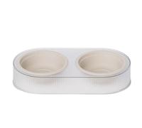 Cat Food and Water Bowl Set, Dog Feeding Dishes, Double Pet Bowl, 2 en 1 Alimentador para Kittens, Puppies, transparente Pet Material, Easy to Clean, adecuado para la configuración