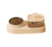 Cat Food and Water Bowl Set, Large Capacity Pet Feeder, Non Spill Stable Base, Double Dish Design, Automatic Drinking Station, Excellent for Kittens, Puppies Seniors, Home or Outdoor Travel