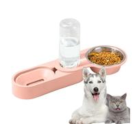 Cat Food and Water Dispenser Set | Rotatable 2 in 1 Pet Bowl - 7,87 pulgadas Stainless Steel Pet Supplies, no deslizantes portátiles para gatos, perros y conejitos