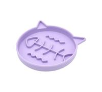 Cat Food Bowl - 16.2cm Silicone, Silicone Slow Feeder, Fishbone Design | Hygienic, Interactive Pet Dish, Anti Slip Platter For Puppy, Kitten, Dry Food, Wet Foods, Indoor Living Room, Mealtime