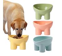 Cat Food Bowl, 4 Piece Elevated Feeder, Elephant Leg Design, 13,8 x 13,4 x 9 cm, Slanted Neck Guard Dish, Reduces Strain While Eating, Perfect for Cat and Small Dog Food or Water