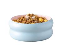 Cat Food Bowl, Microwaveable Dogs Ceramic Water Dish, 5.5x5.5x2.6inches Sturdy Heavy Duty Feeding Bowl for Kittens, Puppies, Indoor and Outdoor Home Pet Use, Milky, Pink