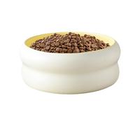 Cat Food Bowl, Microwaveable Dogs Ceramic Water Dish, 5.5x5.5x2.6inches Sturdy Heavy Duty Feeding Bowl for Kittens, Puppies, Indoor and Outdoor Home Pet Use, Milky, Pink