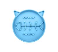 Cat Food Bowl - Non Slip Silicone Slow Feeder Dispenser | Interactive Pet Feeding Bowl For Cats and Kittens | Digestion Support Feeder For Indoor Outdoor Mealtime and Clean Floor Feeding