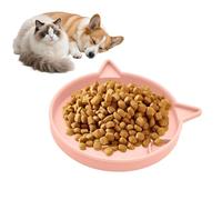 Cat Food Bowl - Non Slip Silicone Slow Feeder Dispenser | Interactive Pet Feeding Bowl For Cats and Kittens | Digestion Support Feeder For Indoor Outdoor Mealtime and Clean Floor Feeding