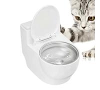 Cat Food Bowl, Toilet Shaped Anti-Spill Raised Dish - Non Slip Base Stainless Steel Pet Bowl, Kitten Small Sized Dogs Puppy Home Indoor Bathroom Living Room Kitchen Corner