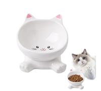 Cat Food Bowls Elevated,Cat Bowls Elevated | Slanted Tall Ceramic Dish, Spill-Proof No -Slip for Kitten Puppy Eating Drinking Apartment City Living Travel