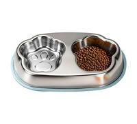 Cat Food Bowls - Non Slip Stainless Steel Pet Dish Set, Heavy Duty Food and Water Feeder, Safe Hygienic Bowl | Suitable for Small Medium Large Puppies, Dogs, Cats, Home Yard Porch Indoor Outdoor Use