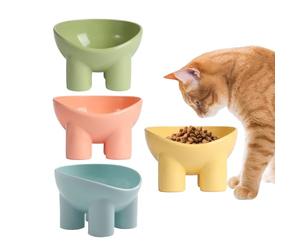 Cat Food Dish - 13.8x13.4x9cm 180g - 4PCS Elephant Leg Elevated Cat Bowls, Non-Skid Slanted Pet Food Plates, Shock Resistant Snack Dish For Cats, Dogs, Candy, Fruits, Indoor Feeding