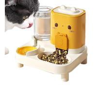 Cat Food Dispenser - PP PET 25 x 22 x 25,2 cm | 2 en 1 Smart Detachable Pet Feeder And Waterer | Automatic Food And Water Dispenser For Cats Dogs Kittens Puppies Home Indoor Travel Vacation