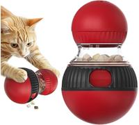 Cat Food Dispenser Toy, Interactive Cat Food Dispenser Toy, Cat Treat Dispenser Ball with Sound, Pet Food Ball (Red)