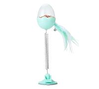 Cat Food Dispensing Ball - Interactive Cat Treat Dispenser with Feather and Light | Suction Cup Cat Teaser Wand Feather Toy | Slow Feeder Cat Ball for Indoor Cats, Encouraging Hunting Instincts and Ac