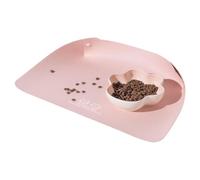Cat Food Mat Portable, Waterproof Non Slip, PU Leather Cushion Universal Sturdy Device Smooth Aid, Modern Feeding Style, Accessory For Water Eating Dining Kitchen Living Room Floor 17.71 X 11.81 Inch