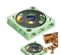 Cat Food Puzzle, Strategy Game Kitties Treat Puzzle Maze Box, Phonograph Interactive Toys, Turntable Track Kitten, Enrichment for Indoor Cats, PP, Green, Yellow, Blue
