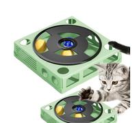 Cat Food Puzzle, Strategy Game Treat Maze Box, Phonograph Interactive Cat Toy, Turntable Puzzle Kit For Kittens, Enrichment Midget For Indoor Cats, 9x9 Inches, Multicolor, 1 Set
