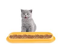 Cat Food Water Bowls - Ergonomic Long Feeding Dish, Leakproof Travel Pet Bowls, Anti-Spill Design For Cats Dogs | Elevated Comfort Bowl For Digestion, Whisker Fatigue Relief, Home & Travel Use