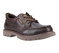 CAT Footwear Zapatos Bajos (Caterpillar) Colorado Moc Toe para Hombre, Hechos de Piel de Plena Flor, Duradera, con Plantilla de Espuma Acolchada, Flexibles (marrón Oscuro) (8)
