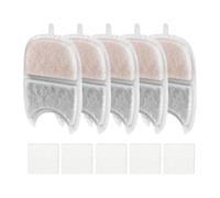 Cat Fountain Filter, 5-Pack Water Filters Fountain, 5.12x3.35 inches Activated Carbon & Sponge Layers, Removes Odors and Debris, Improves Taste, Easy Replacement,