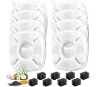 Cat Fountain Filter Replacement - Water Dispenser Purification | 9,9 x 9,9 cm Versatile Pet Drinking Filtration | 8-Pack Sponge Activated Carbon No Woven Fabric | Automatic Dog Fountains | Pure