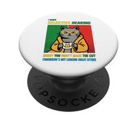 Cat Funny I Have Selective Hearing You Weren'T Selected PopSockets PopGrip Adhesivo