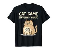 Cat Game Over Funny Cat Owner Hilarious Fat Retro Cat Meme Camiseta