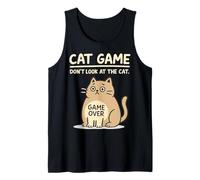 Cat Game Over Funny Cat Owner Hilarious Fat Retro Cat Meme Camiseta sin Mangas