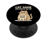 Cat Game Over Funny Cat Owner Hilarious Fat Retro Cat Meme PopSockets PopGrip Adhesivo