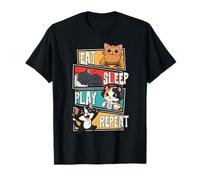 Cat Gamer Gaming Eat Sleep Play Repeat para niños Camiseta