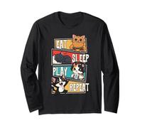 Cat Gamer Gaming Eat Sleep Play Repeat para niños Manga Larga