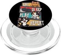Cat Gamer Gaming Eat Sleep Play Repeat para niños PopSockets PopGrip para MagSafe