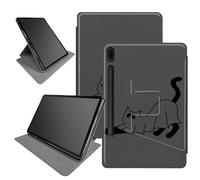 Cat Ghosts - Funda para Samsung Galaxy Tab S8 Plus 2022/S7 FE 2021/S7 Plus 2020 de 12.4 pulgadas, soporte plegable giratorio de 360 grados, múltiples ángulos de visión, funda con apagado y encendido
