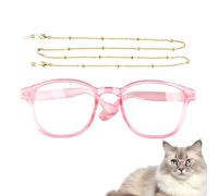 Cat Glasses with Chain, Funny Pet Cosplay Eye Glasses, Halloween Christmas Masquerade Puppy & Kitten Dress-Up Headwear, Gatherings, Stage Performances, and Travel, Fun Costume