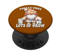 Cat Gnome Graphic And Cute Kitten Funny Saying For Cat Lover PopSockets PopGrip Adhesivo