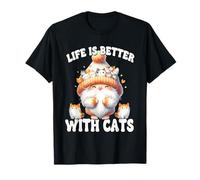 Cat Grandma Life Is Better With Cats For Cat Mom And Dad Camiseta