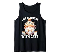 Cat Grandma Life Is Better With Cats For Cat Mom And Dad Camiseta sin Mangas