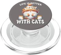 Cat Grandma Life Is Better With Cats For Cat Mom And Dad PopSockets PopGrip para MagSafe
